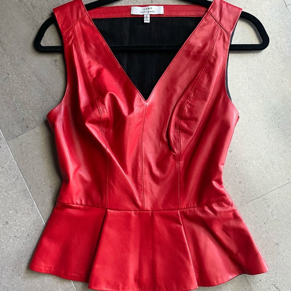 Robert Rodriguez Leather Top
